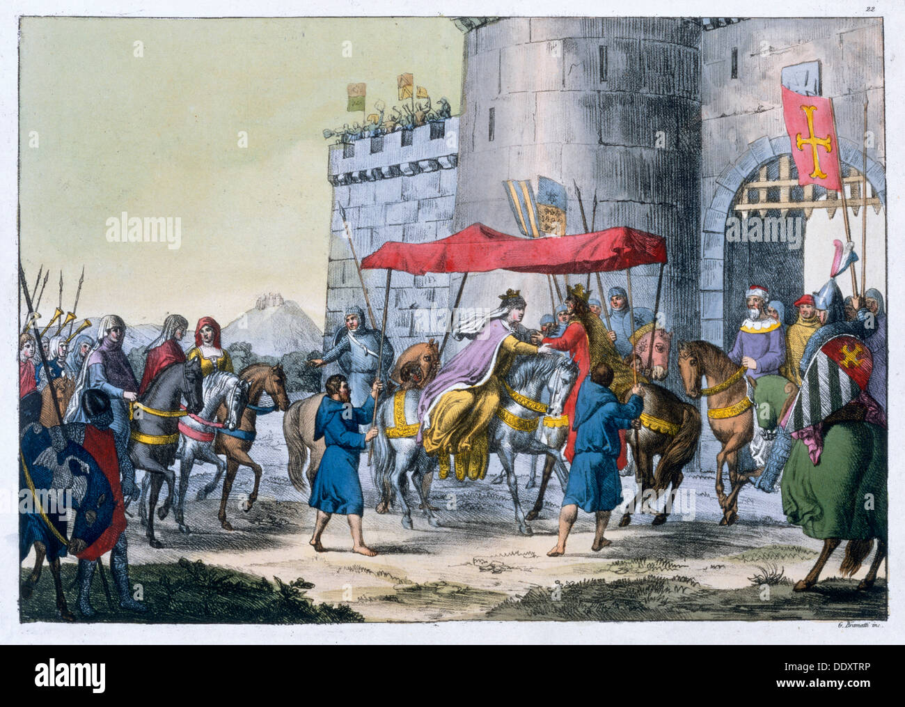 Il matrimonio di Edoardo I e di Eleonora di Castiglia, 1254 (XIX secolo) Artista: sconosciuto Foto Stock