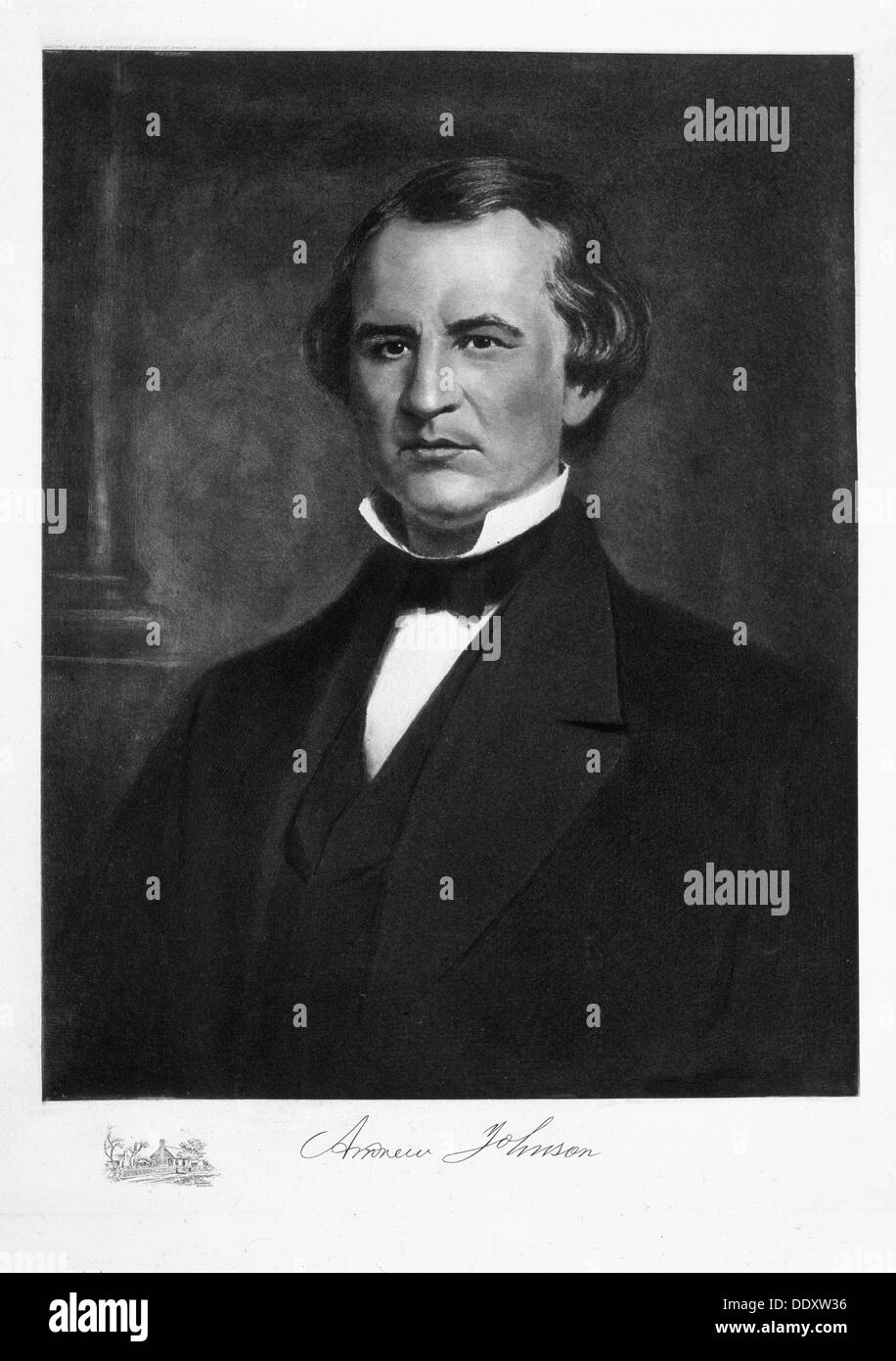 Andrew Johnson, diciassettesimo Presidente degli Stati Uniti d'America, del xix secolo. Artista: sconosciuto Foto Stock