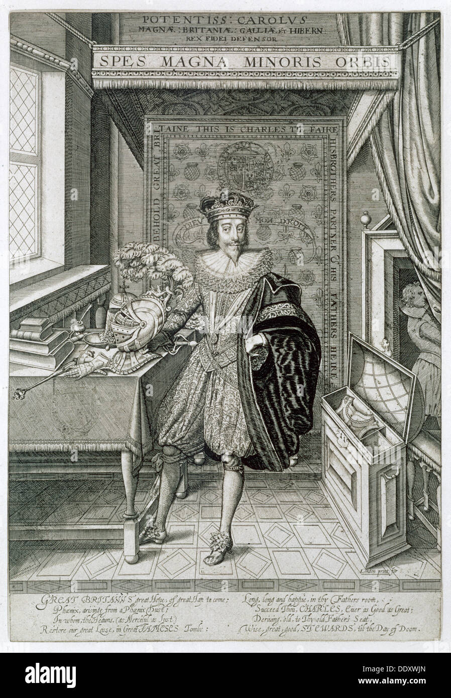 Charles I, re di Gran Bretagna e Irlanda, c1625. Artista: William foro Foto Stock