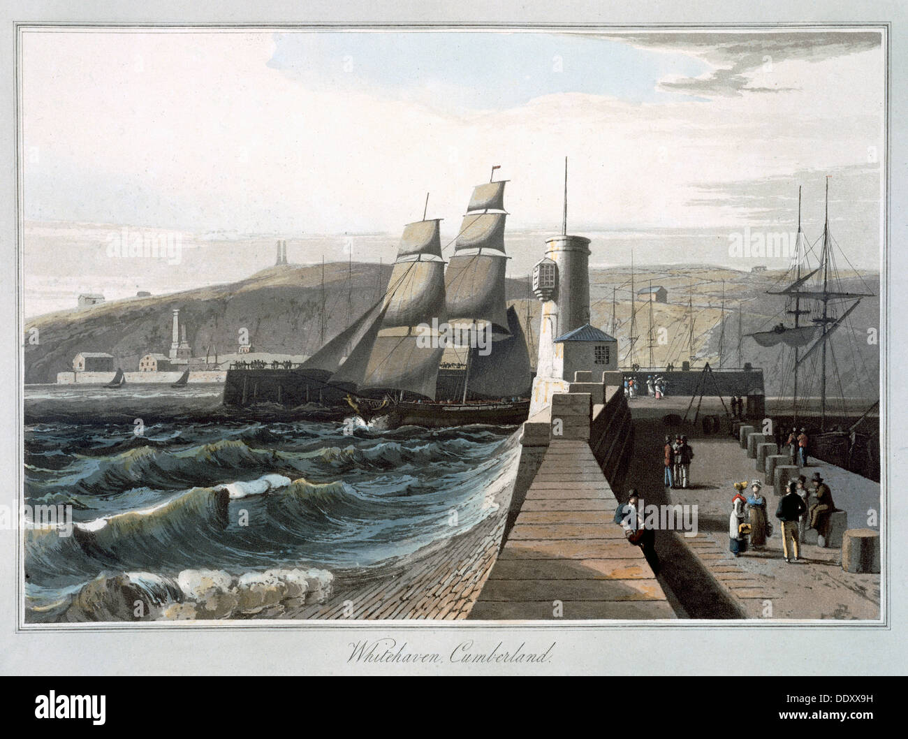 "Whitehaven, Cumberland', 1814-1825. Artista: William Daniell Foto Stock