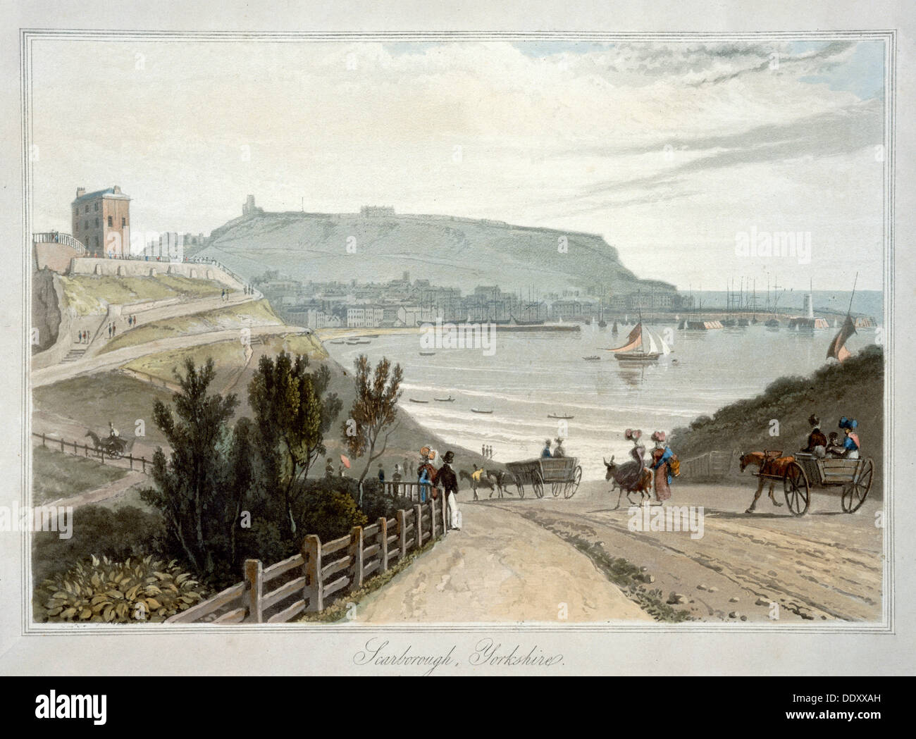 'Scarborough, Yorkshire', 1822. Artista: William Daniell Foto Stock