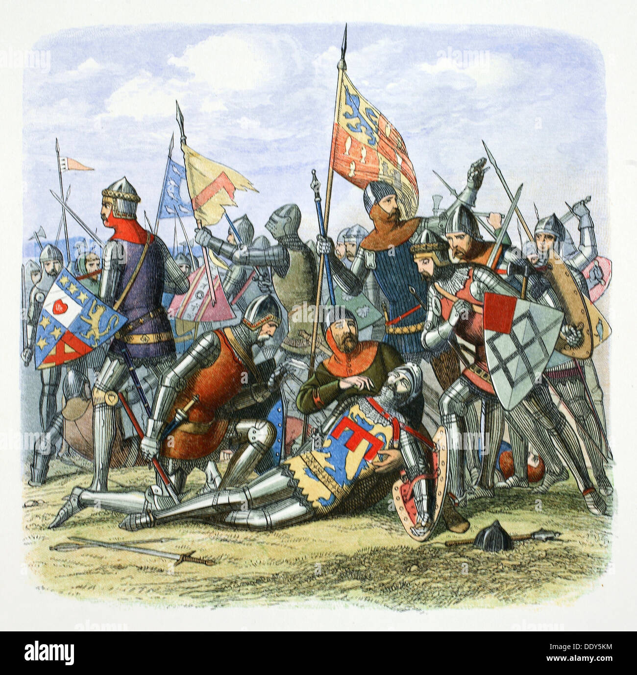 La morte di Harry Hotspur (Sir Henry Percy), Shrewsbury, Shropshire, 1403 (1864). Artista: James William Edmund Doyle Foto Stock