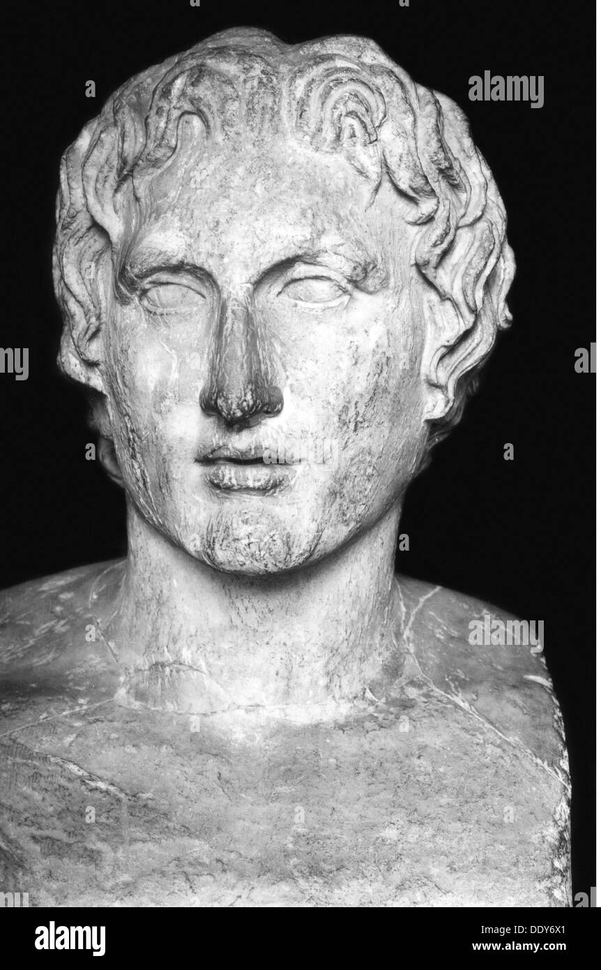 Alessandro III 'il Grande', 20.7.356 - 10.6.323 a.C., Re di Macedone 336 - 323 a.C., ritratto, busto, herma Azara di Lysippos di Pergamo, 2nd metà 4th sec. a.C., Louvre, Foto Stock