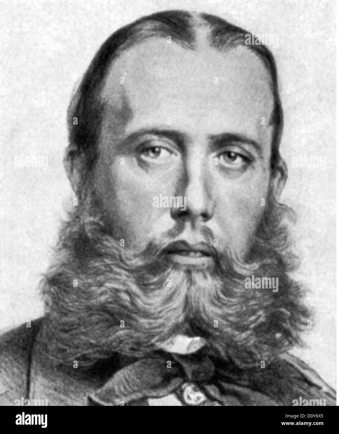 Massimiliano i, 6.6.1832 - 19.6.1867, imperatore del Messico 10.4.1864 - 14.5.1867, ritratto, disegno, da: Grosser Brockhaus, circa 1900, Foto Stock