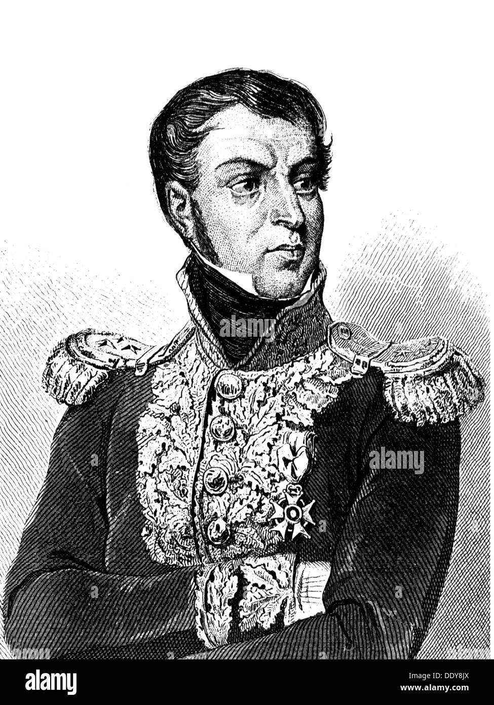 Reynier, Jean-Louis, 14.1.1771 - 27.2.1814, Francese generale, a mezza lunghezza, incisione del legno dopo la pittura da Philippoteaux, 1836, Foto Stock