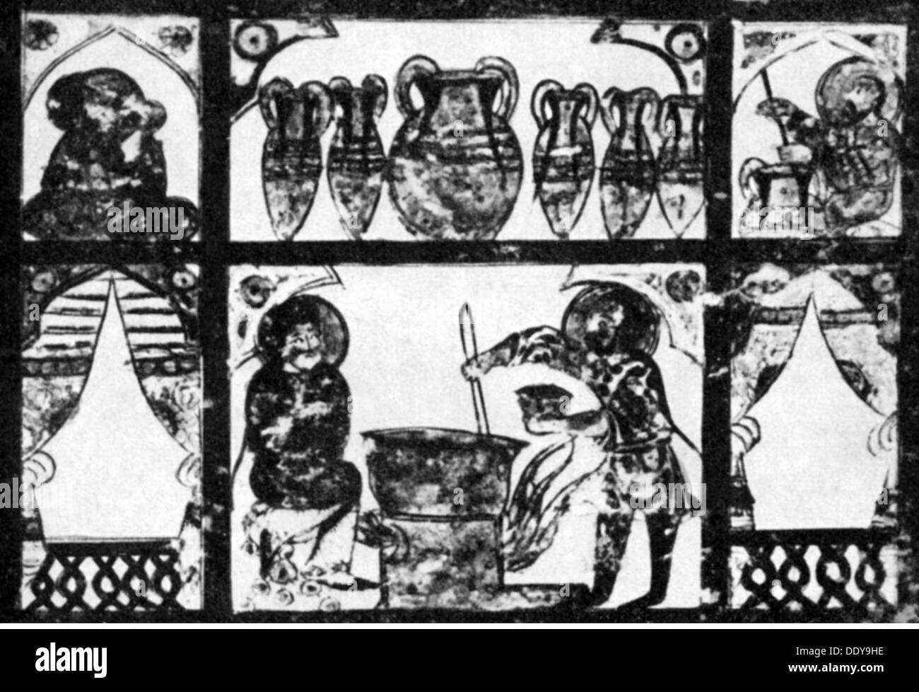 Medicina, farmacia, farmacia, fabbricazione di un manoscritto arabo colorato e narcotico della farmacologia di Pedianos Dioscurides, Baghdad, 1222, diritti aggiuntivi-clearences-non disponibile Foto Stock