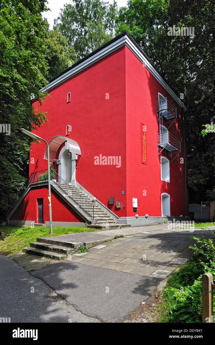 Rotes Haus edificio, Musikakademie Muenchen accademia di musica, Quellenstrasse street 42, Monaco di Baviera Foto Stock