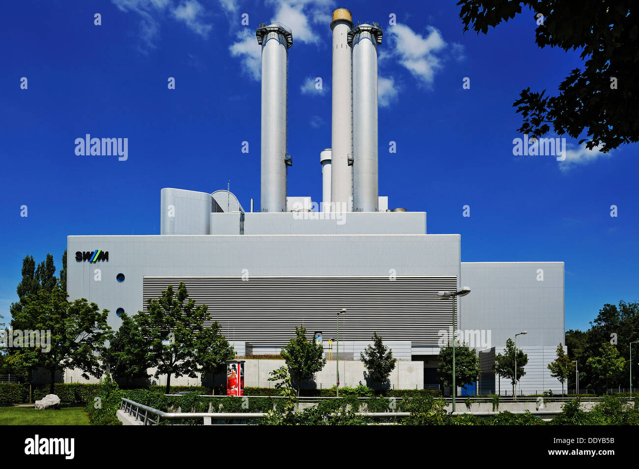 Co-generazione power plant 'Sued', impianto di cogenerazione di energia termica ed elettrica azionata da Stadtwerke Muenchen, Sendling distretto, a Monaco di Baviera Foto Stock