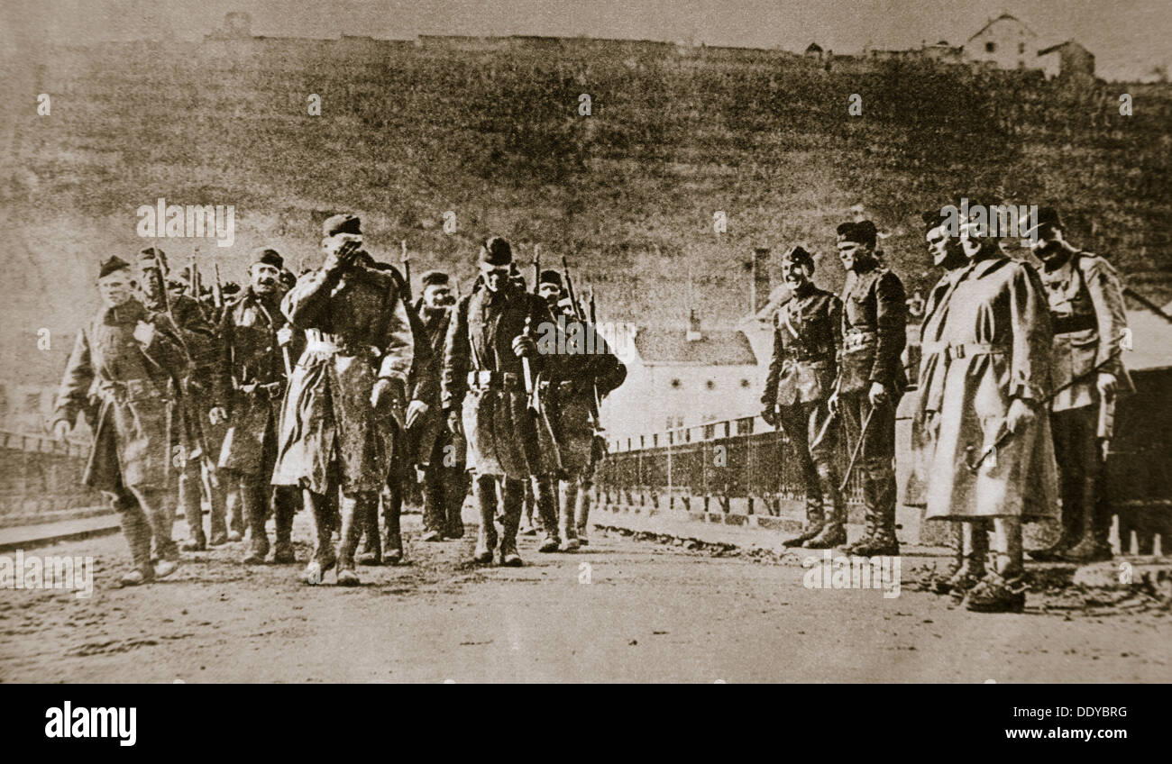 Truppe americane marzo in Germania, 1918. Artista: sconosciuto Foto Stock