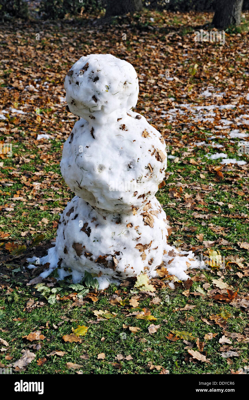 Pupazzo di neve di fusione, Monaco di Baviera Foto Stock