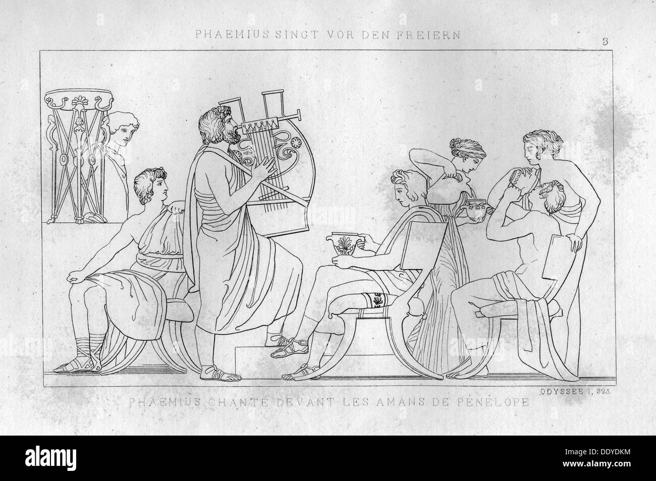 "Phemius canta per i pretendenti di Penelope', C1833. Artista: sconosciuto Foto Stock