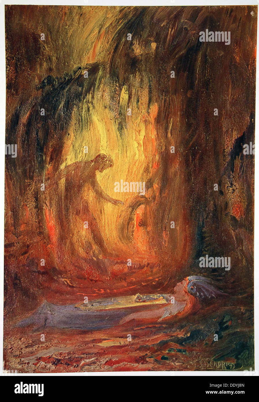 "Risveglio di Brunnhilde', 1906. Artista: sconosciuto Foto Stock