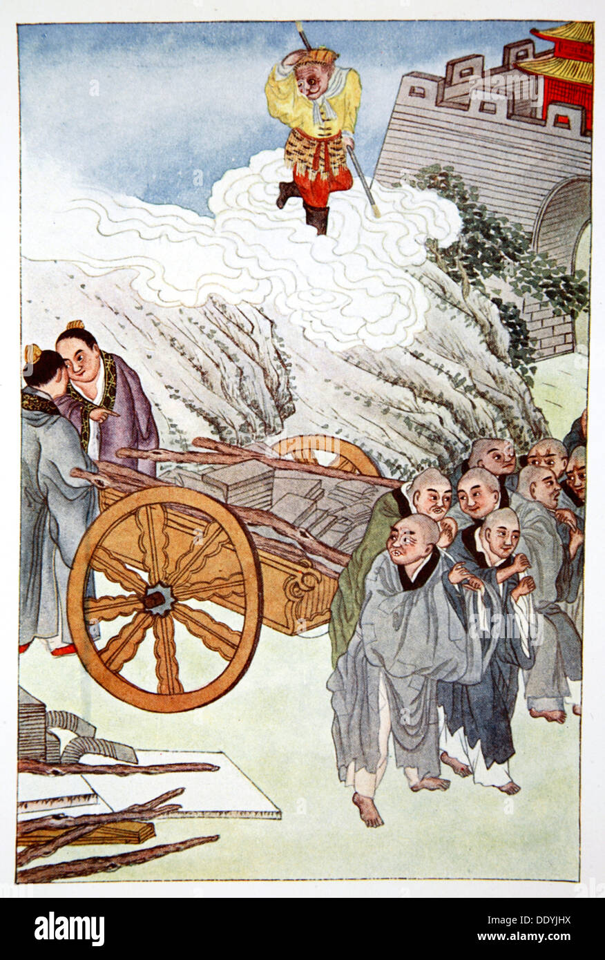 "Buddisti come schiavi nel paese Slow-Carts', 1922. Artista: sconosciuto Foto Stock