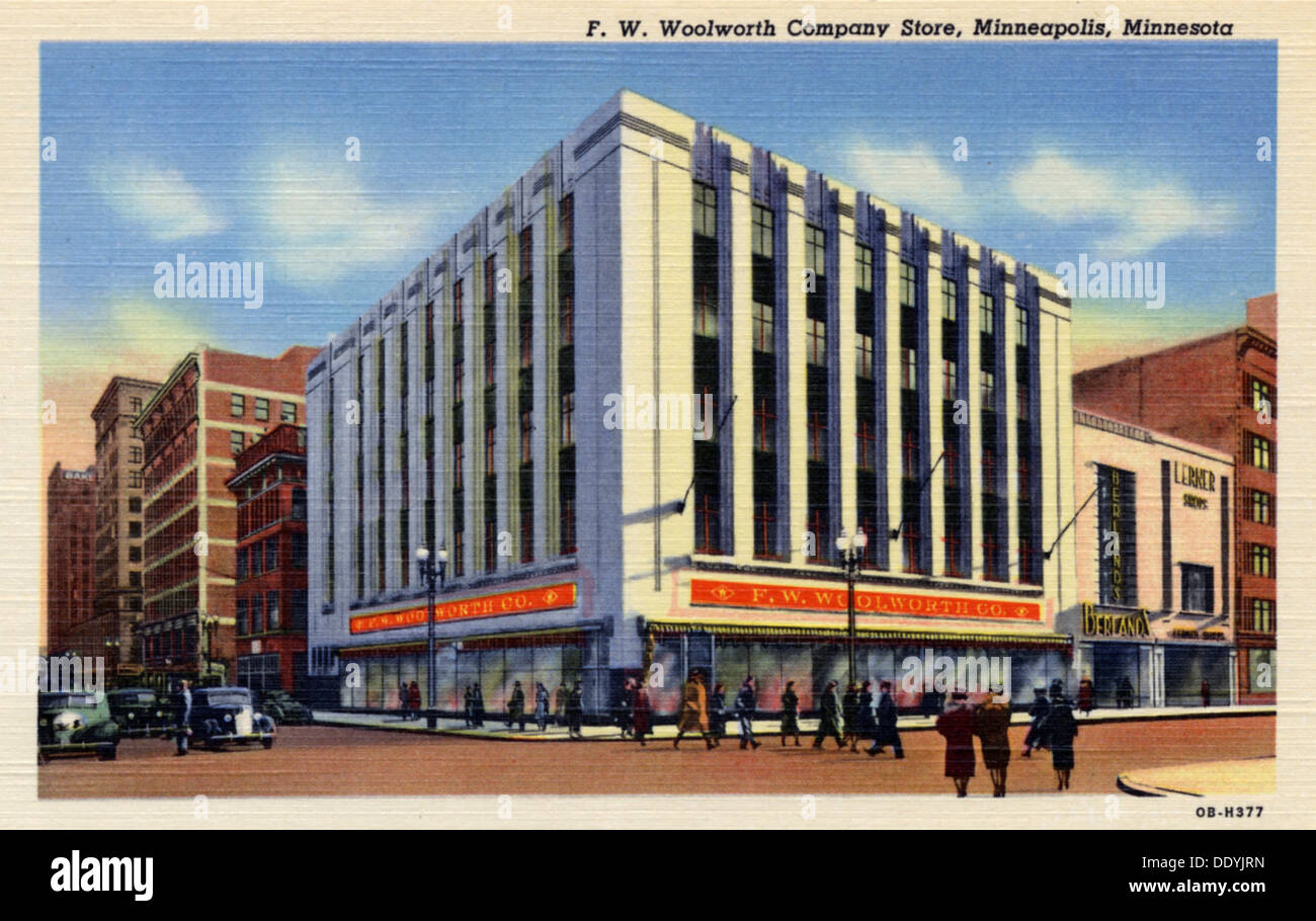 FW Woolworth Company Store, Minneapolis, Minnesota, USA, 1940. Artista: sconosciuto Foto Stock