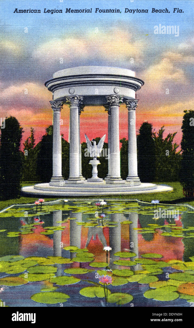 American Legion fontana commemorativa, Daytona Beach, Florida, Stati Uniti d'America. Artista: sconosciuto Foto Stock
