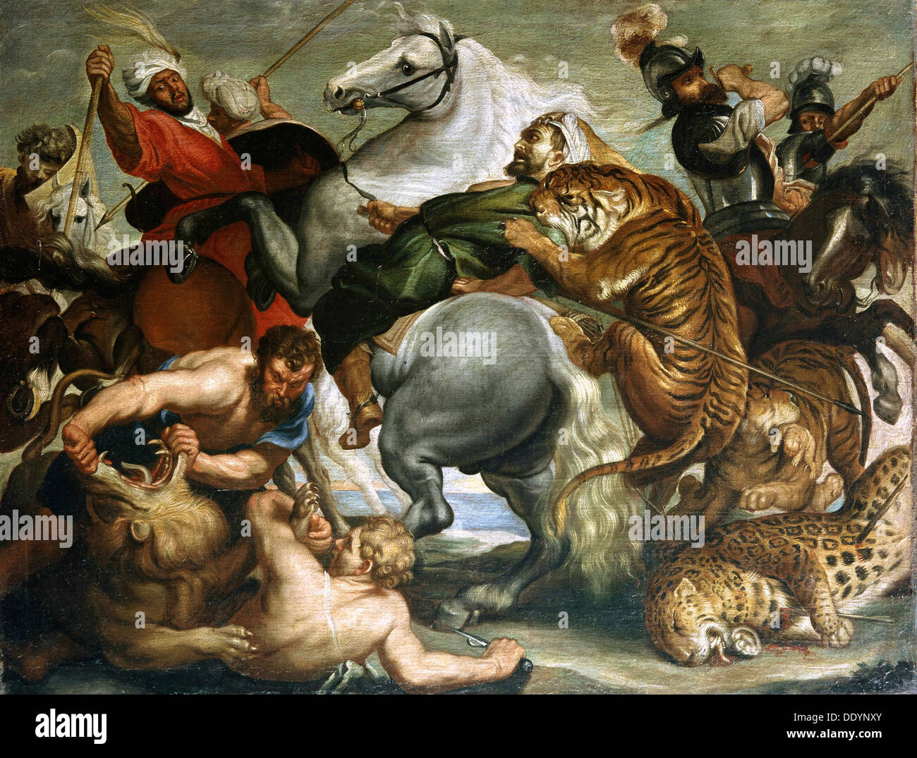 'Tiger, Lion e Leopard Hunt', 1616. Artista: Peter Paul Rubens Foto Stock