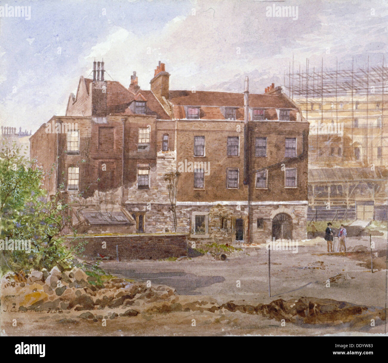 Oriente anteriore dell'ufficio Almonry, Medio Scotland Yard, Westminster, Londra, 1884. Artista: John Crowther Foto Stock