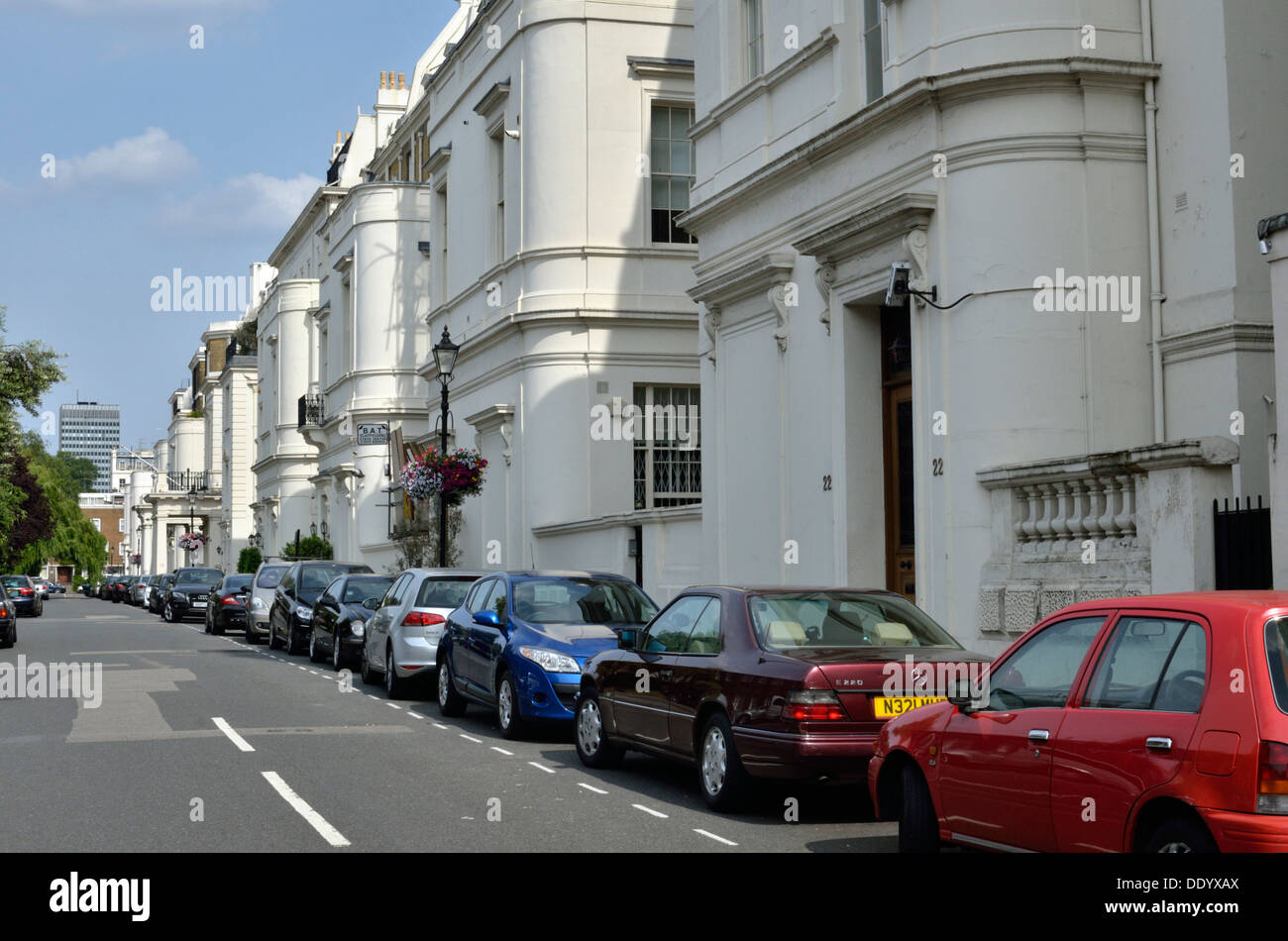 Hyde Park Gardens W2, Bayswater, Londra, Regno Unito. Foto Stock