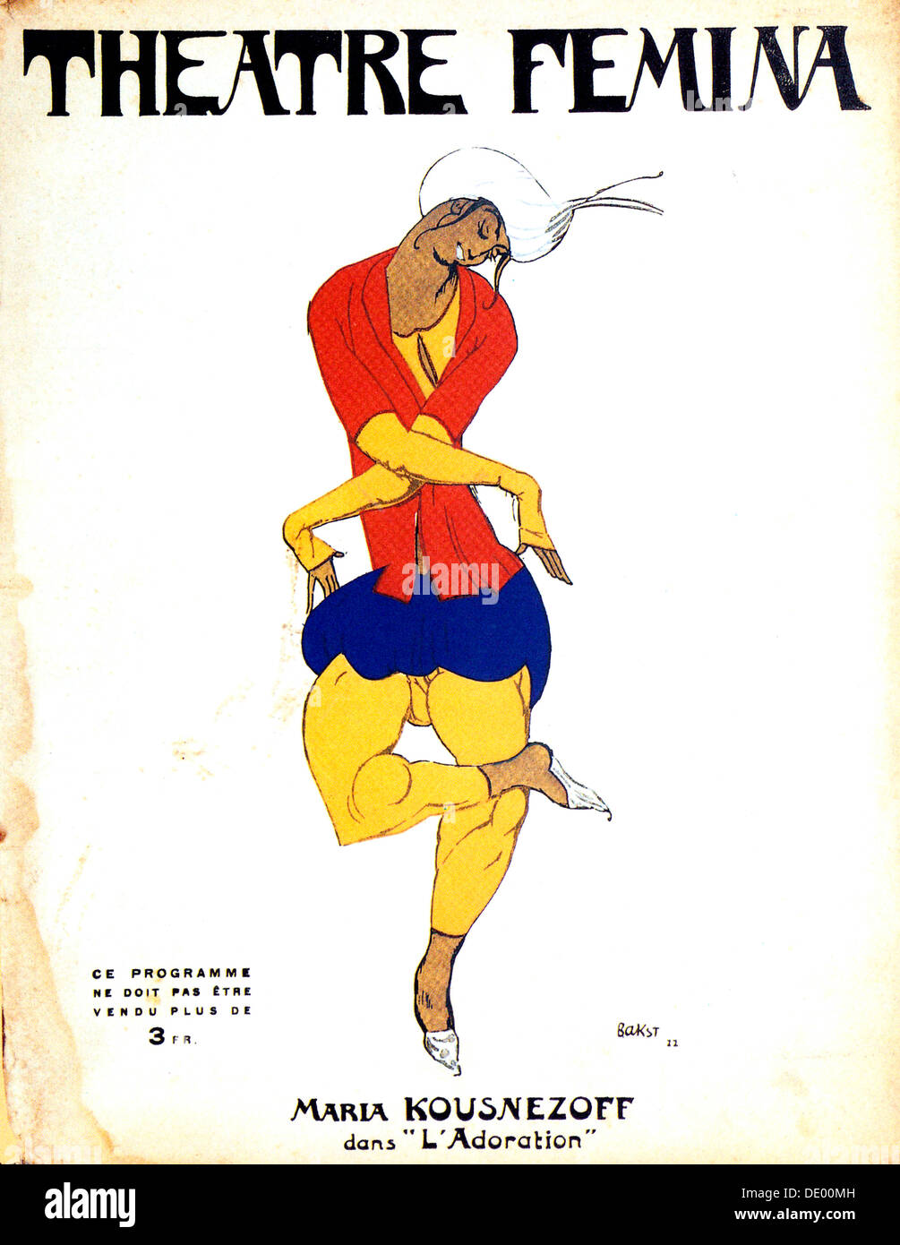 Poster per Igor Stravinsky's balletto "Il rito della primavera", 1911. Artista: Leon Bakst Foto Stock