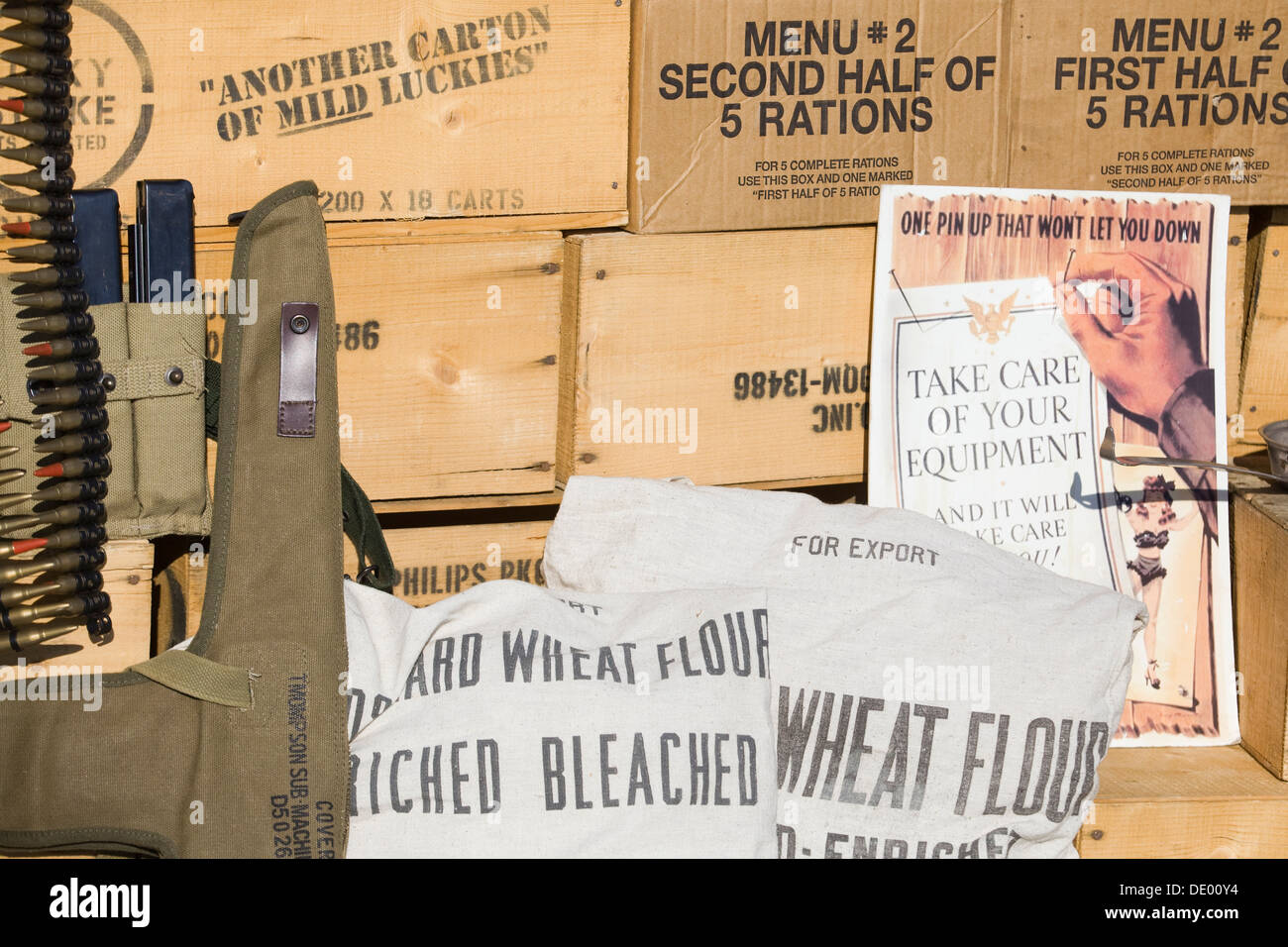 U S razioni di campo durante la II Guerra Mondiale Foto Stock