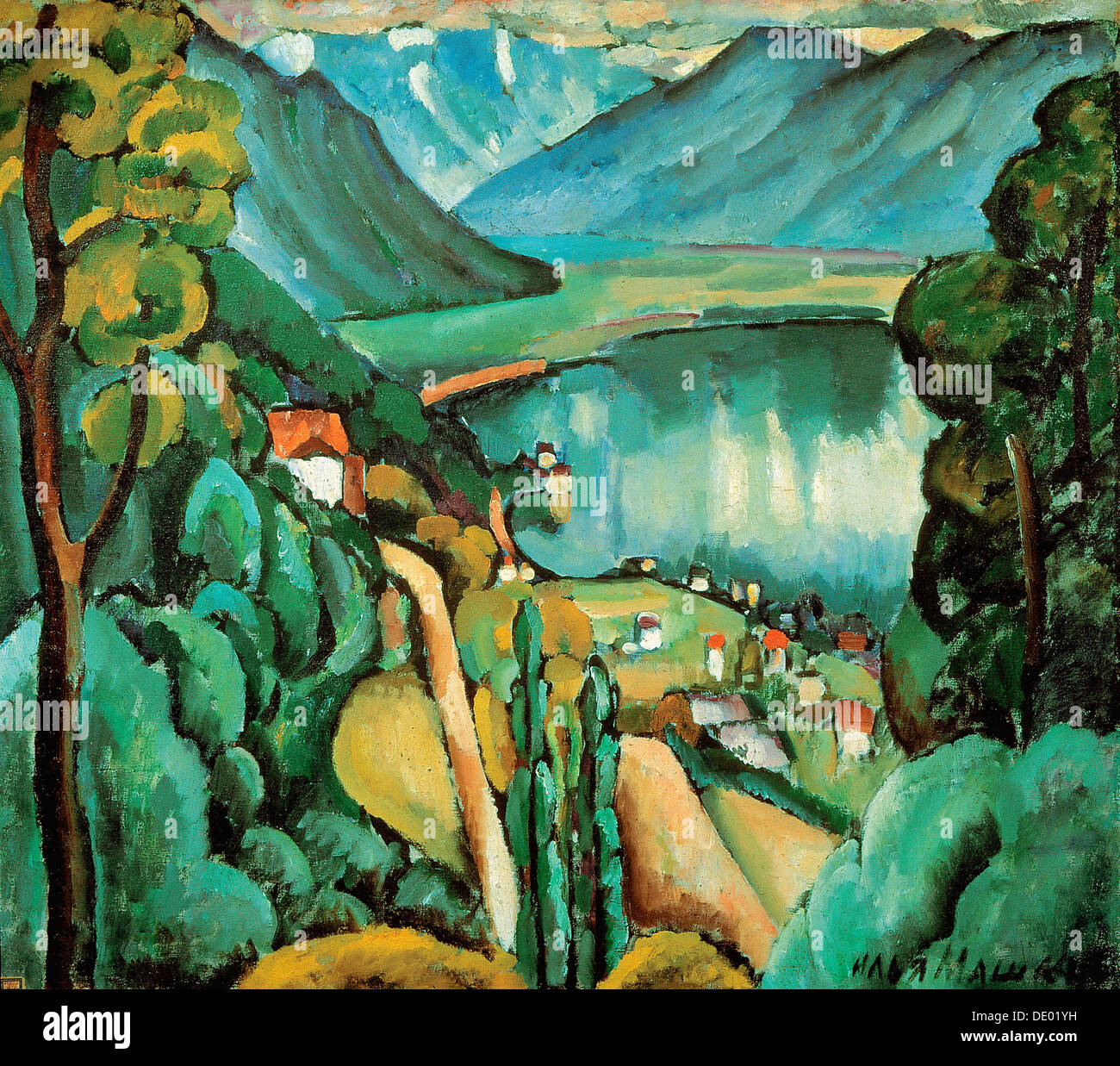 " Il lago di Ginevra", 1914. Artista: Il'ya Mashkov Foto Stock