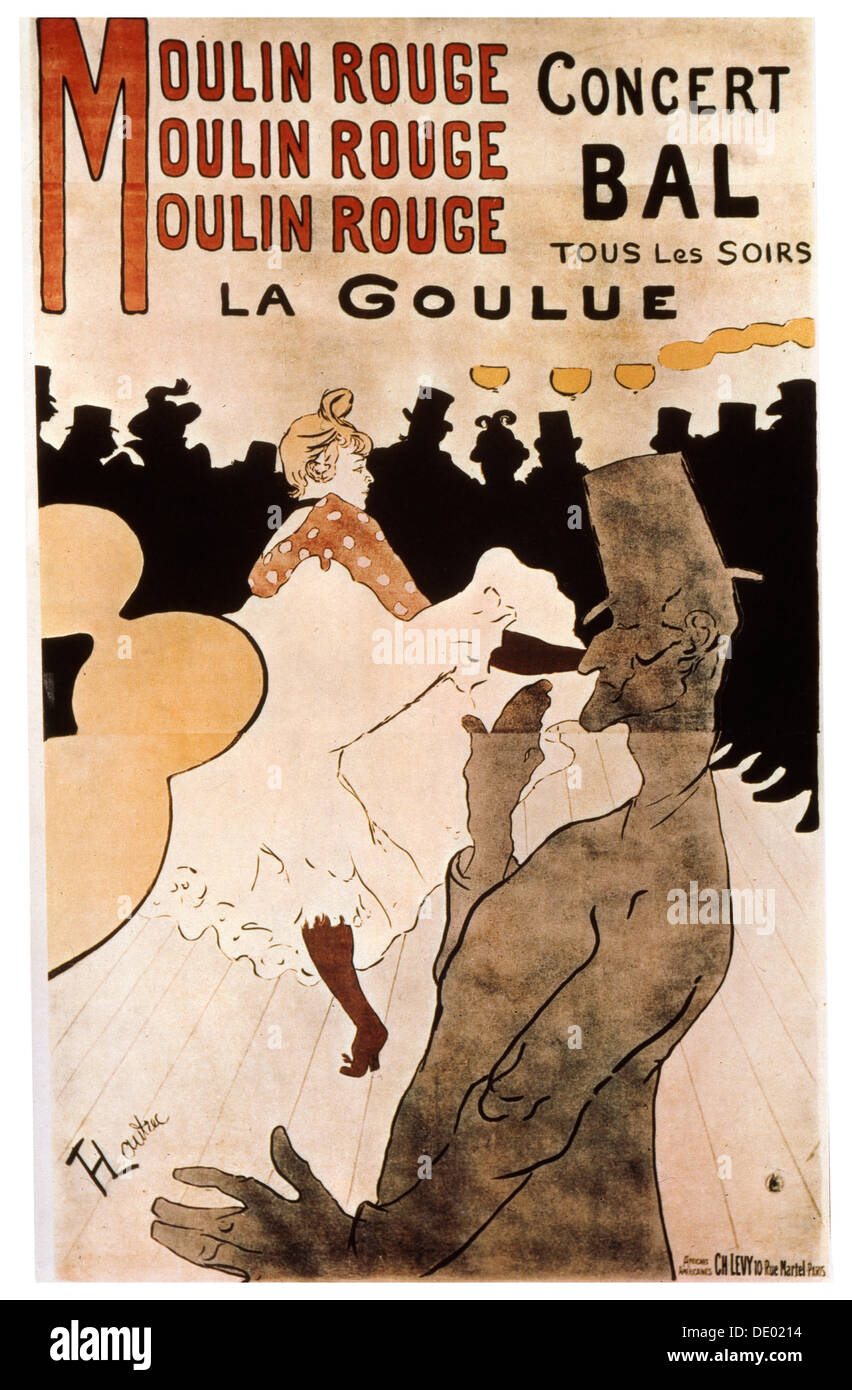 'La Goulue au Moulin Rouge", 1892. Artista: Henri de Toulouse-Lautrec Foto Stock