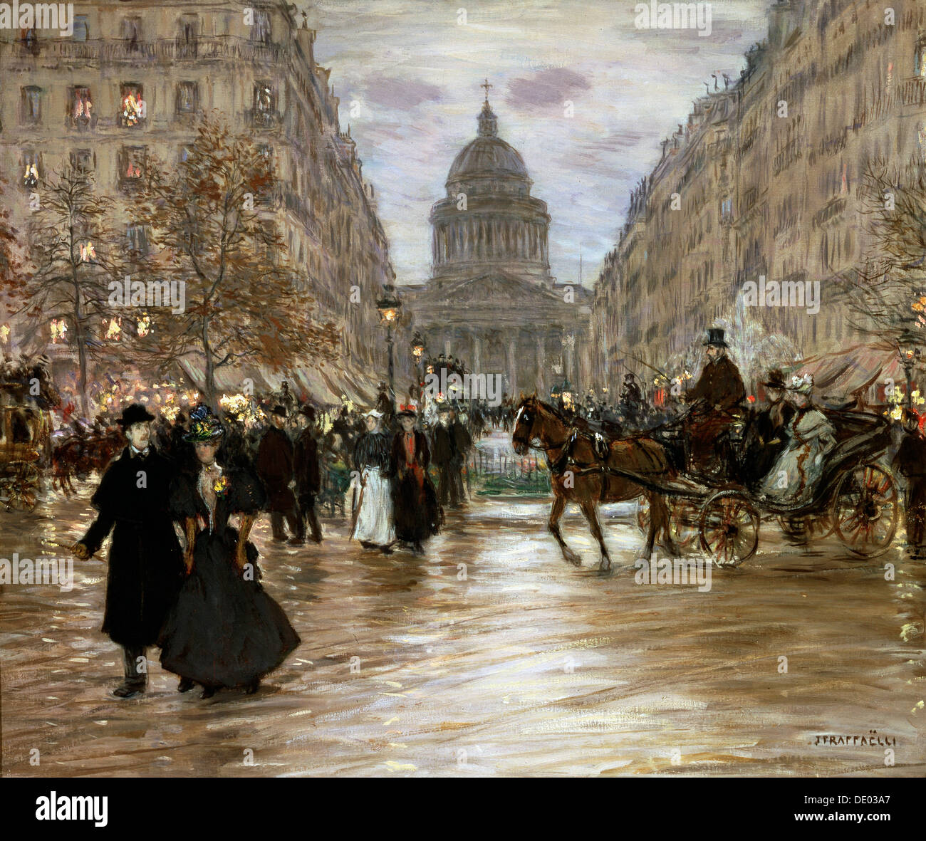 'Boulevard Saint Michel', tardo XIX o agli inizi del XX secolo. Artista: Jean Francois Raffaelli Foto Stock