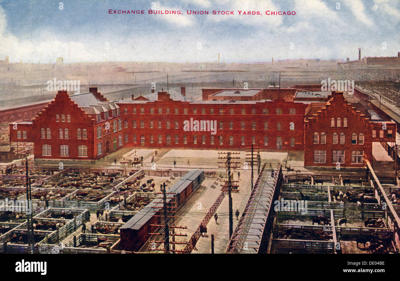 Edificio della Borsa, Unione cantieri Stock, Chicago, Illinois, USA, 1915. Artista: sconosciuto Foto Stock