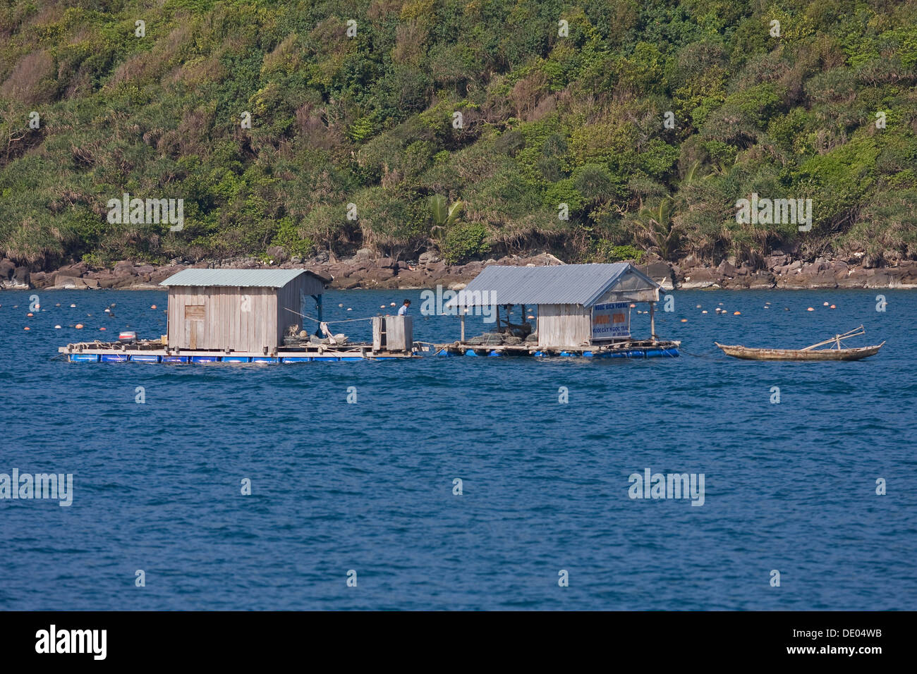 Casa galleggiante off Phu Quoc island, il Vietnam Asia Foto Stock