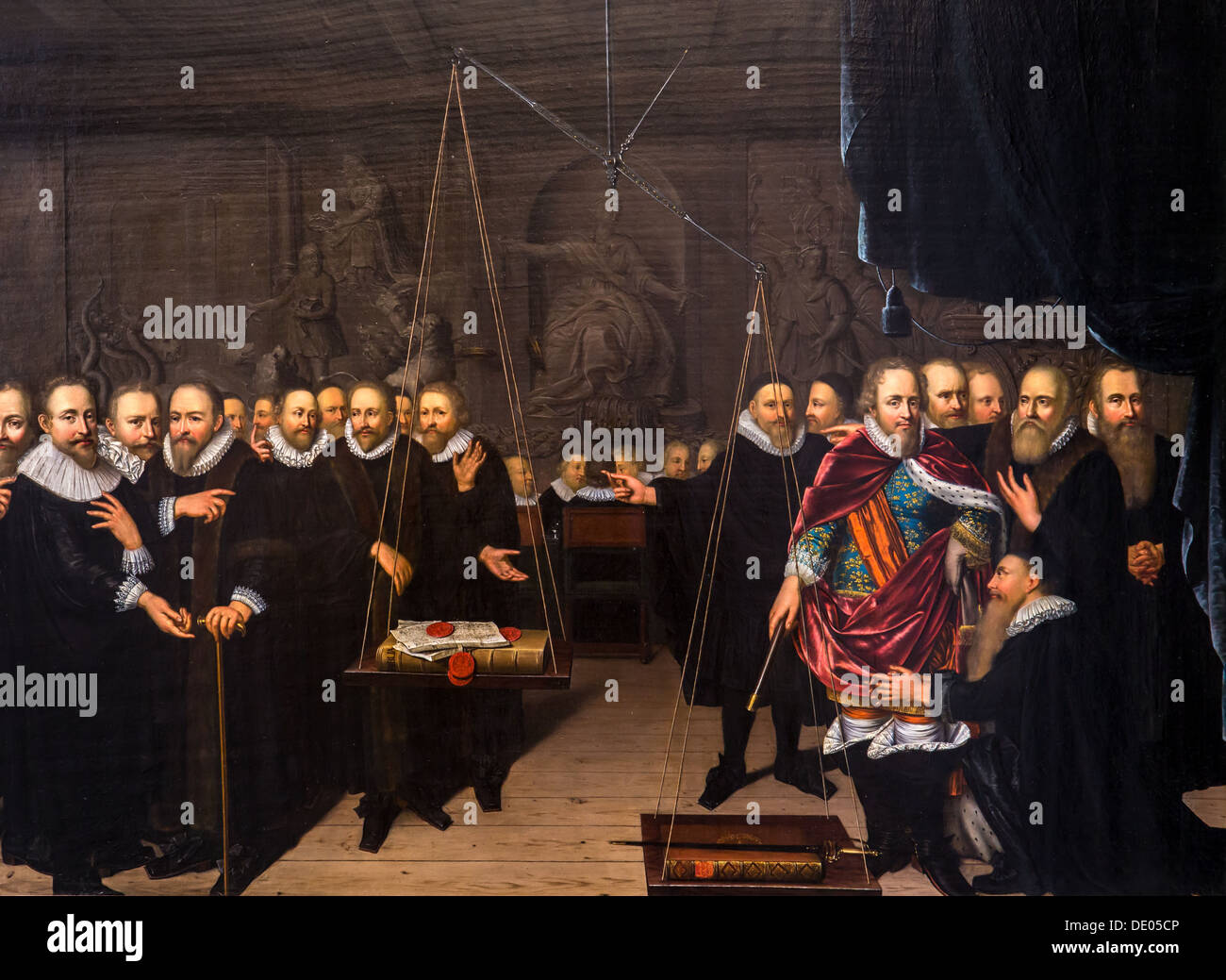 Il XVIII secolo - allegoria sulle controversie tra Remonstrants e contreremontrants nel 1618, 1721 - Abraham Van der Eyk Foto Stock