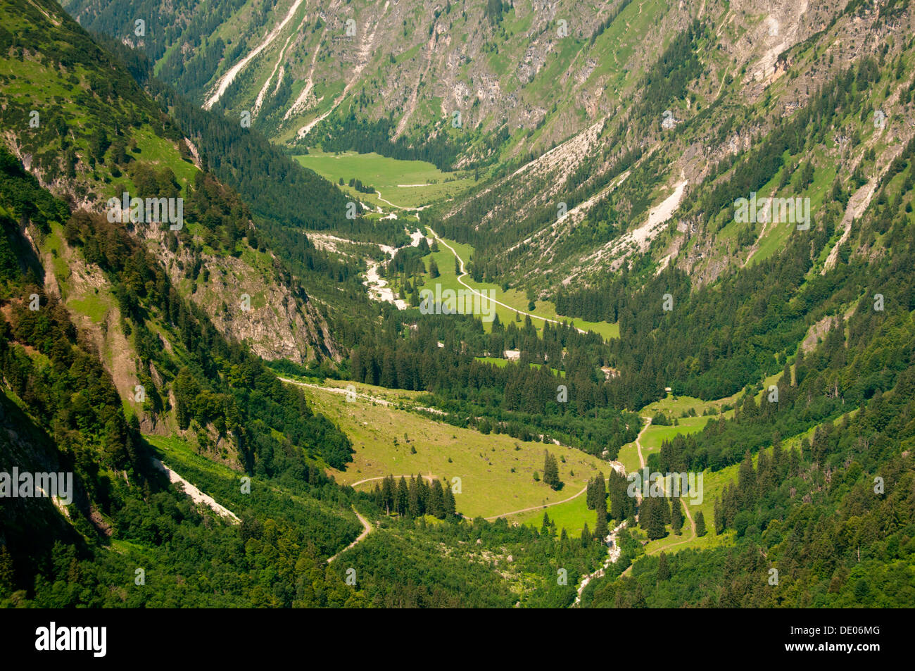 Oytal valley, Allgaeu Alpi, Allgaeu, Baviera, PublicGround Foto Stock