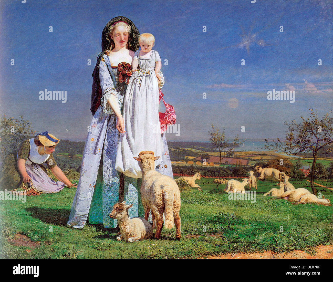 'L'piuttosto Baa-Lambs', 1859. Artista: Ford Madox Brown Foto Stock