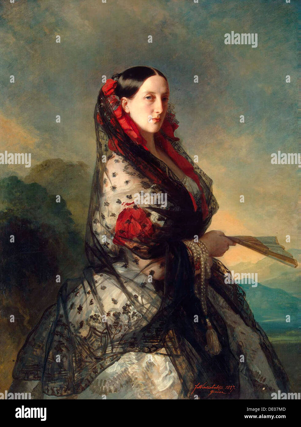 La Granduchessa Maria Nikolaevna della Russia, 1857. Artista: Franz Xaver Winterhalter Foto Stock