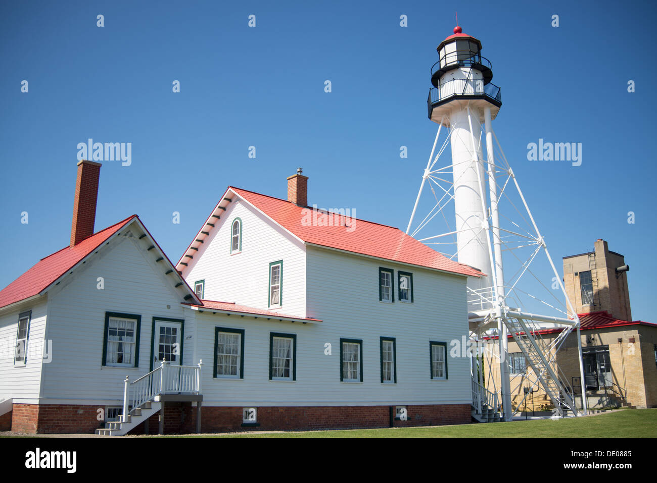 Whitefish punto luce stazione, coregoni punto, Michigan Foto Stock