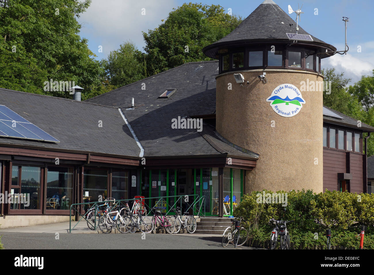 Castello Semple Visitor Center di Clyde Muirshiel Parco Regionale, Lochwinnoch, Renfrewshire, Scotland, Regno Unito Foto Stock