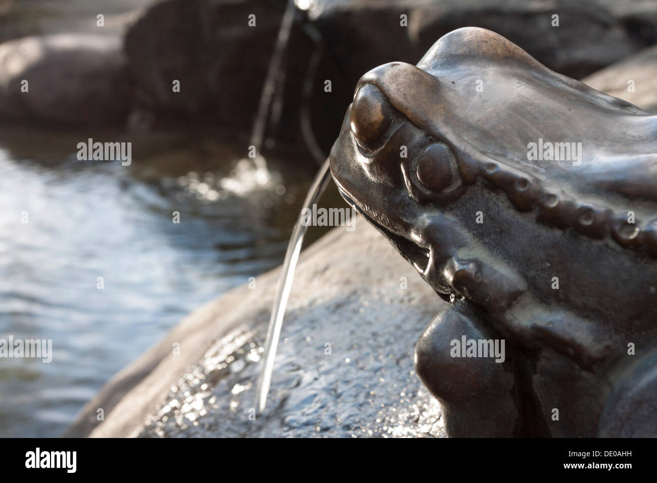 Fontana di rana sull'isola di Mainau, Baden-Wuerttemberg Foto Stock