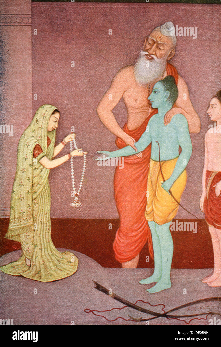 Rama il matrimonio, 1913. Artista: K Venkatappa Foto Stock
