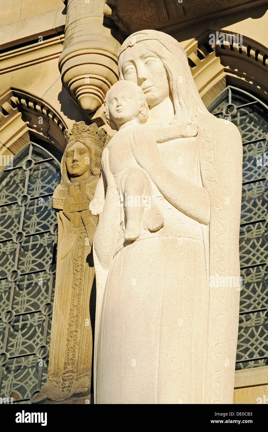 Madonna statua, la cattedrale di Notre Dame, LUSSEMBURGO, Europa PublicGround Foto Stock