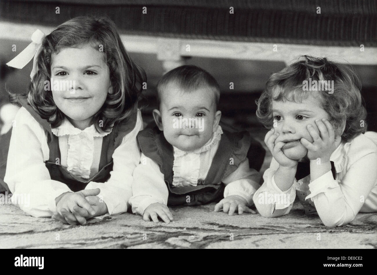 I tre figli del Re Carlo XVI Gustavo e la Regina Silvia di Svezia, C1982-c1983. Artista: sconosciuto Foto Stock