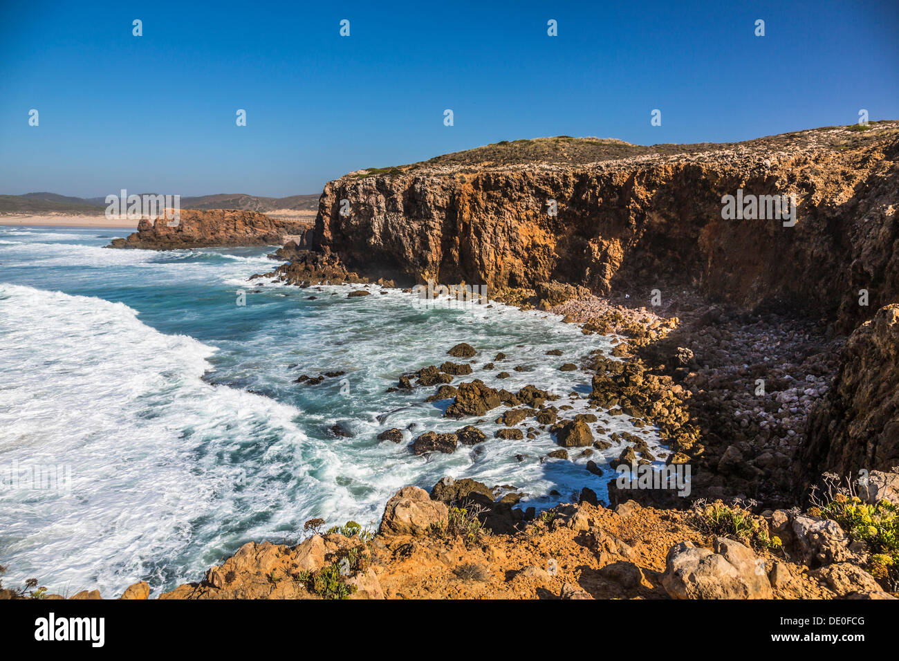 Praia da Bordeira, Carrapateira, Algarve, nella costa occidentale del Portogallo, Atlantico, Europa Foto Stock