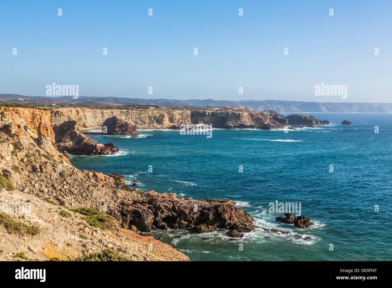 Praia do Amado, Carrapateira, Algarve, nella costa occidentale del Portogallo, Atlantico, Europa Foto Stock