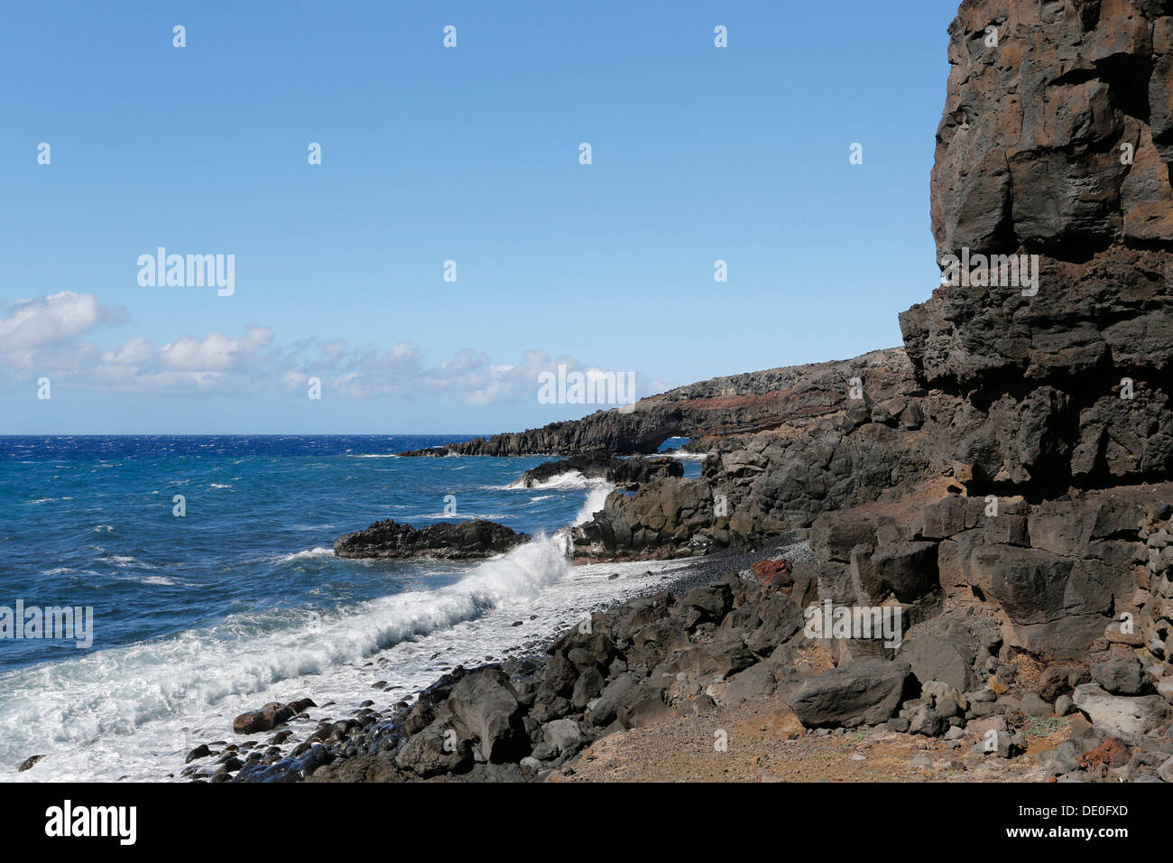 Rocce laviche lungo il pi'ilani autostrada, Maui, Hawaii, STATI UNITI D'AMERICA Foto Stock