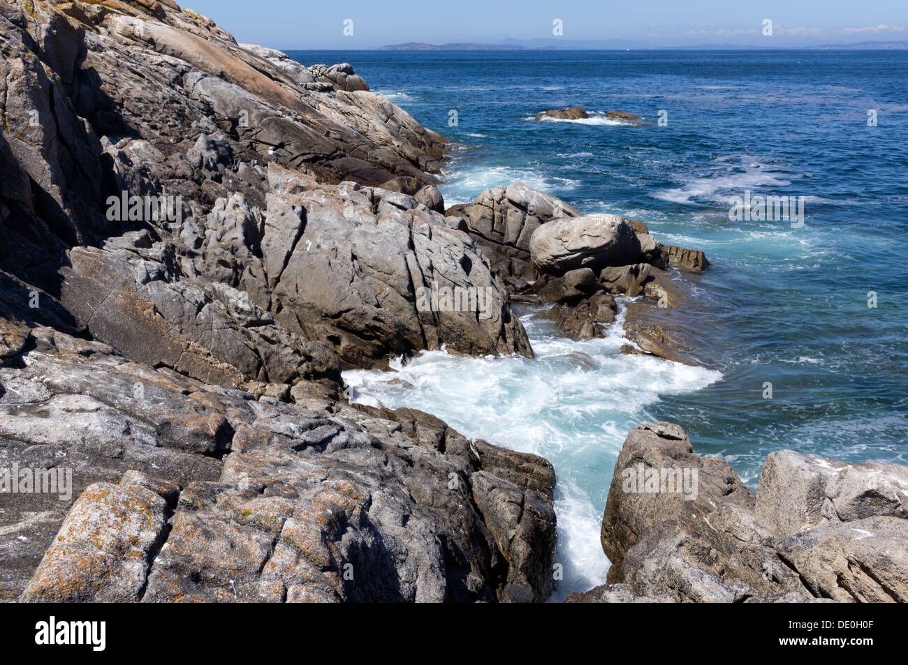 Cies isola. Scogliere sull isola di Monteagudo Foto Stock