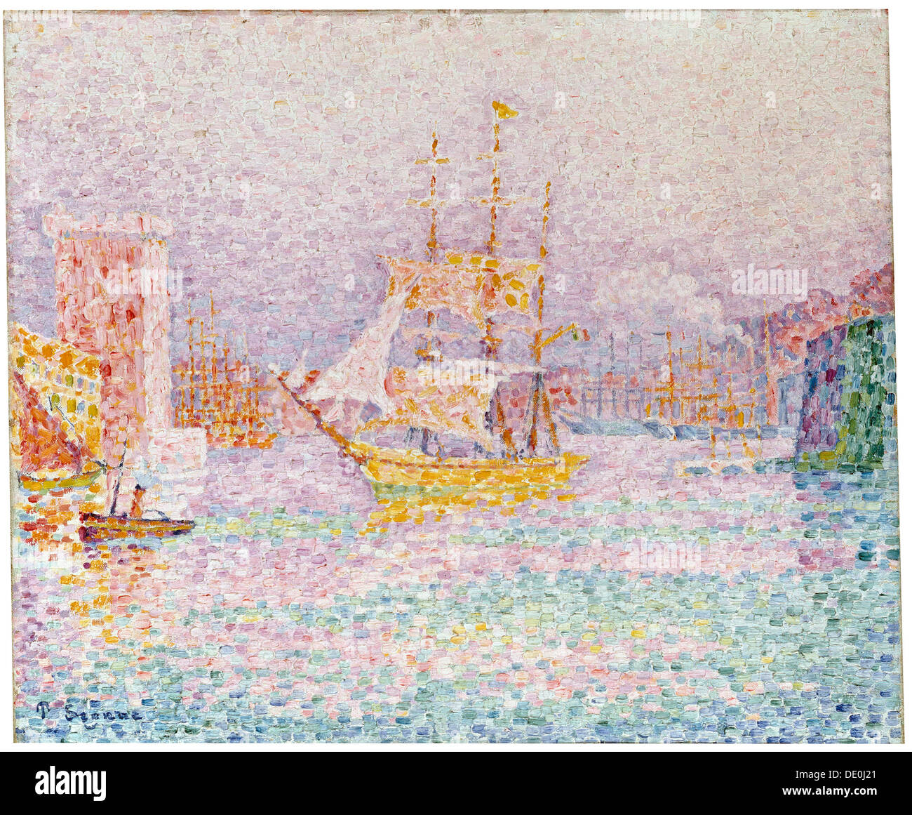 " Il porto di Marsiglia", 1907. Artista: Paul Signac Foto Stock