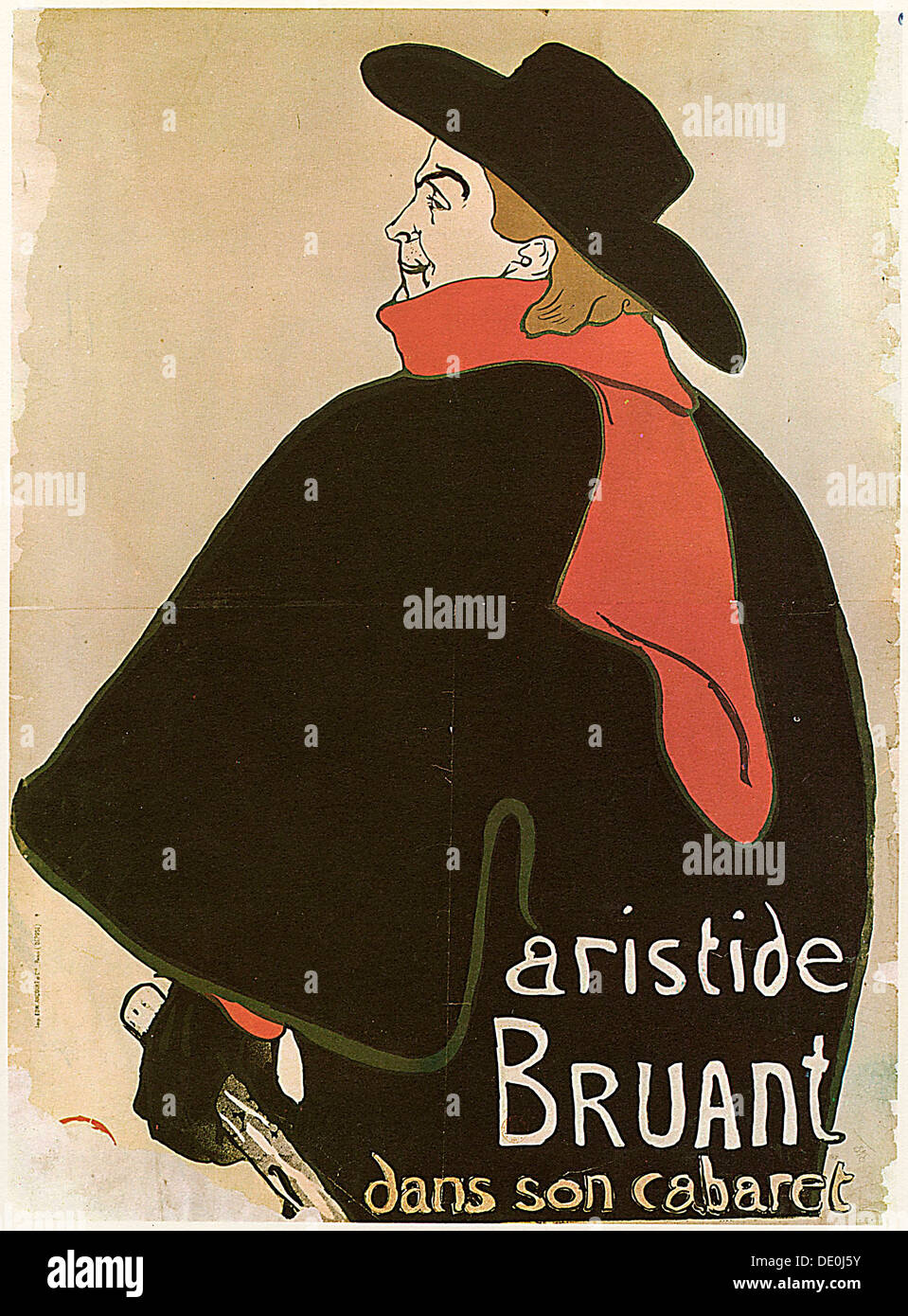 "Aristide Bruant nel suo cabaret', (poster), 1893. Artista: Henri de Toulouse-Lautrec Foto Stock