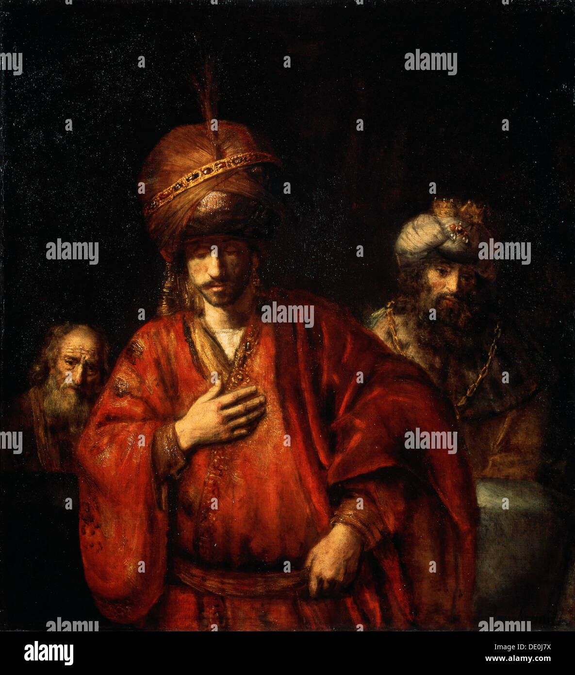 "Haman riconosce il suo destino (David Uria)", 1665. Artista: Harmensz Rembrandt van Rijn Foto Stock