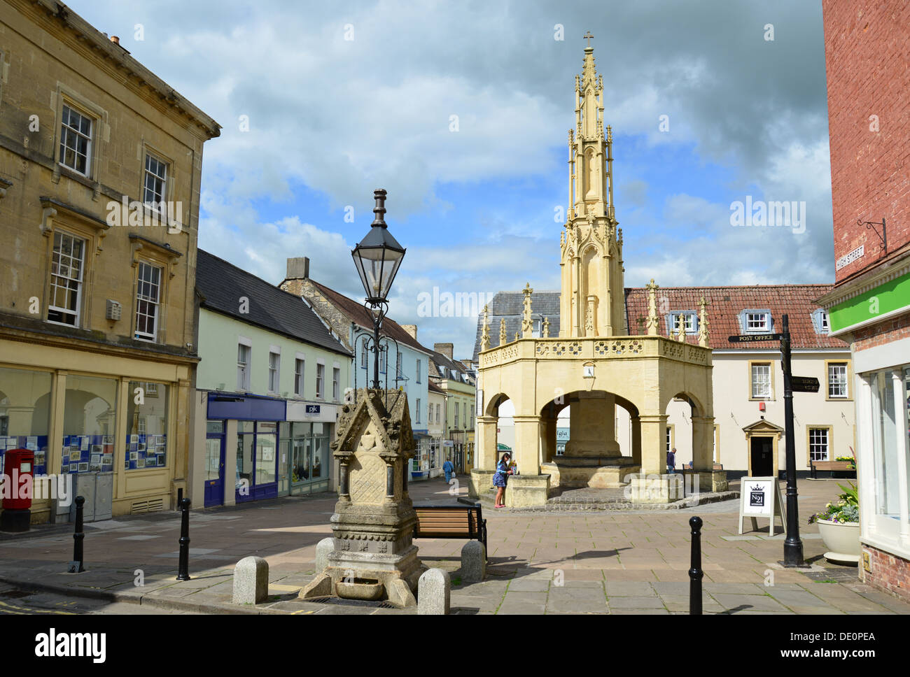 Market Place, Shepton Mallet, Somerset, Inghilterra, Regno Unito Foto Stock