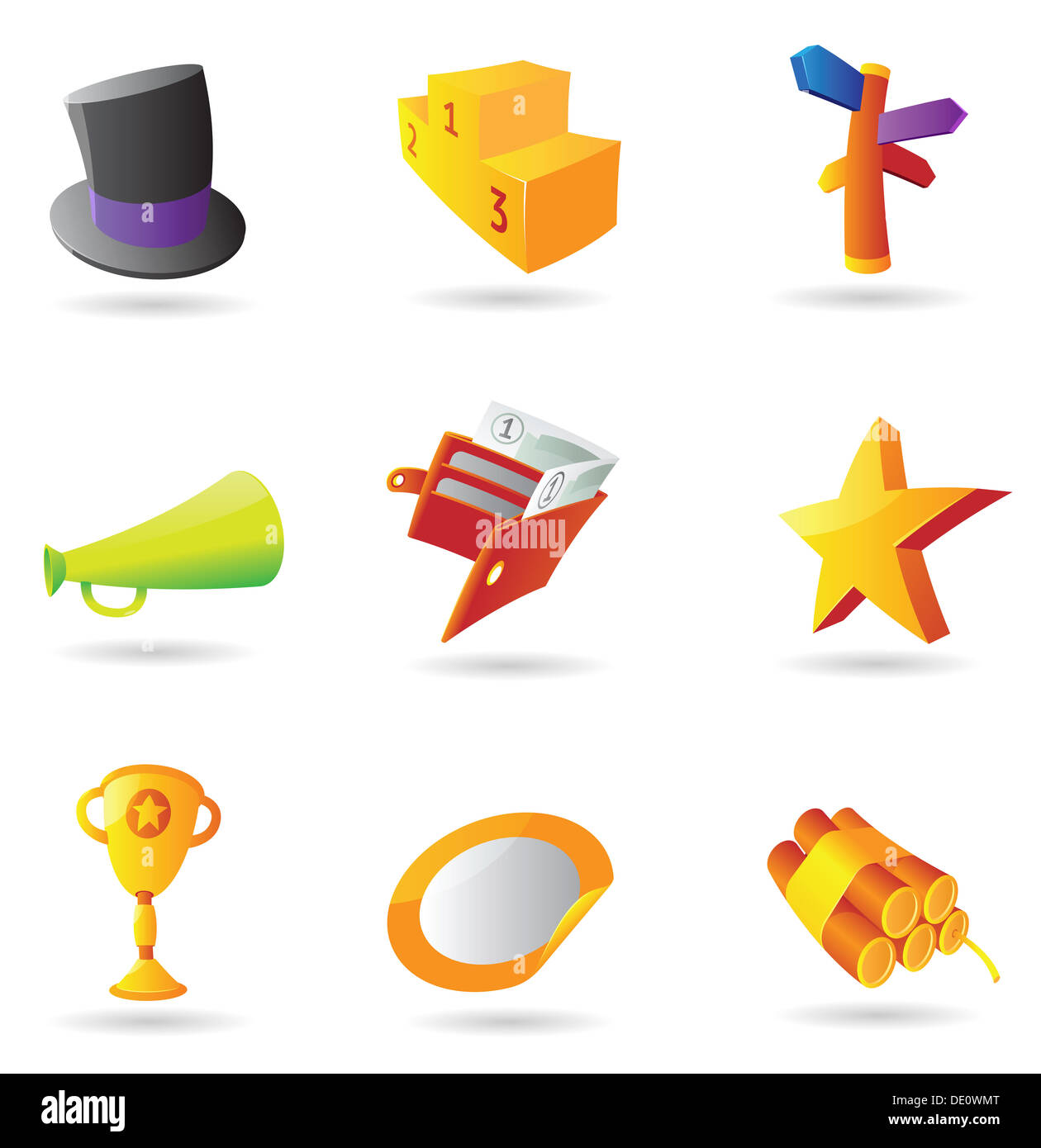 Icone per la metafora del business. Foto Stock