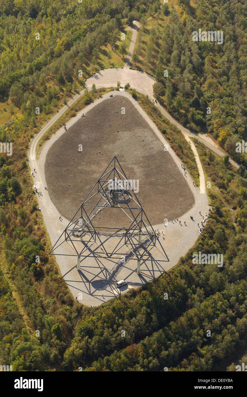 Veduta aerea della miniera Batenbrockhalde stock con il tetraedro, Bottrop, la zona della Ruhr, Renania settentrionale-Vestfalia Foto Stock