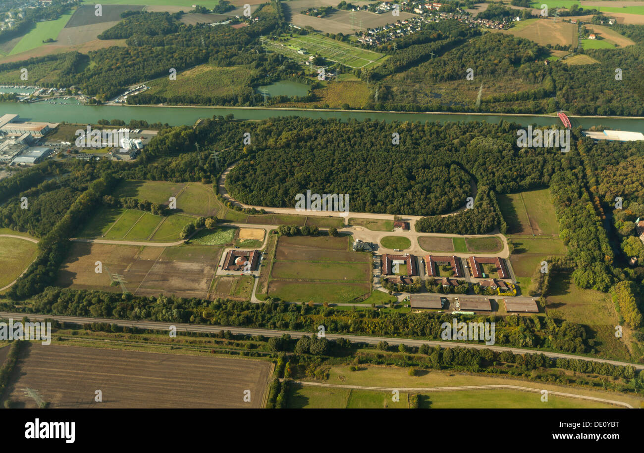 Vista aerea, Baldenhorst allevamento, Castrop-Rauxel, la zona della Ruhr, Renania settentrionale-Vestfalia Foto Stock